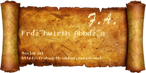 Frühwirth Abbás névjegykártya